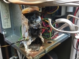 Blown capacitor