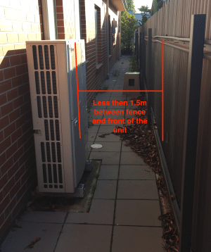 This can increase performance of your air conditioning unit - Deflectors 5 Front of unit before deflector with writing