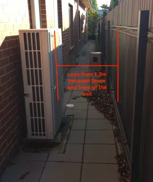 This can increase performance of your air conditioning unit - Deflectors 5 Front of unit before deflector with writing