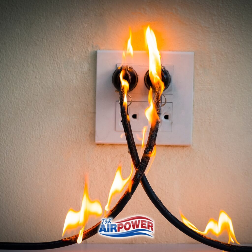 Preventing Fire Hazards: The Crucial Role of Electrical Wiring Repair 14 Burning wires near electrical outlet