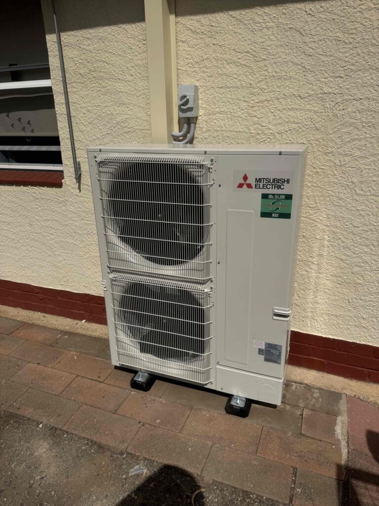 Air Conditioning Installation Mistakes 10 Black rubber and aluminium anti vibration feet