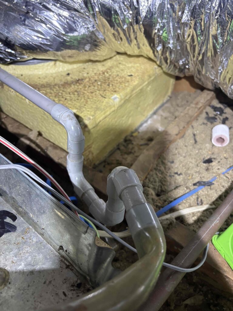 Air Conditioning Installation Mistakes 15 Brand new installation leaking water. Drains undersized, kinked and flowing up hill. Customer ceiling requires replacement